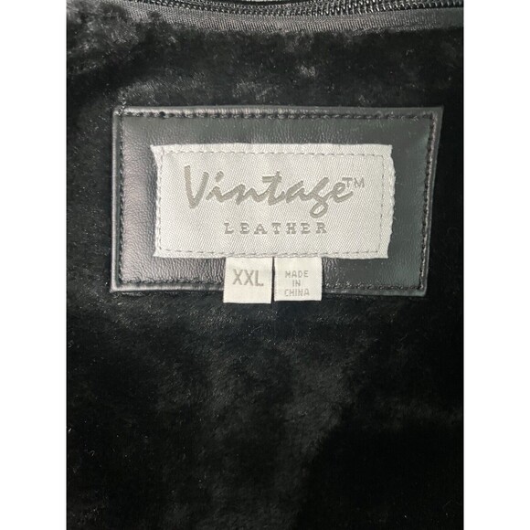 Men’s Vintage Leather Brand Black Lined Jacket Coat NWT XXL Rampant Trailers - Picture 6 of 9